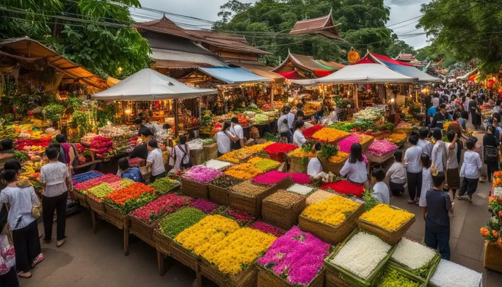 Chiang Mai Flower Festival market stalls