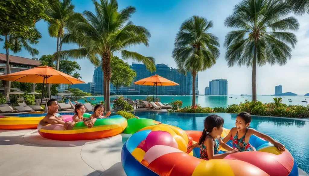 Family enjoying the pool at Centara Azure Hotel Pattaya