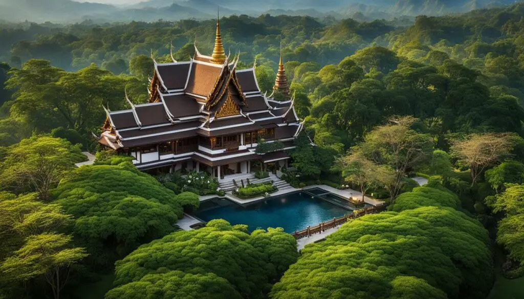 Traditional Thai architecture at Dhara Dhevi Chiang Mai Resort