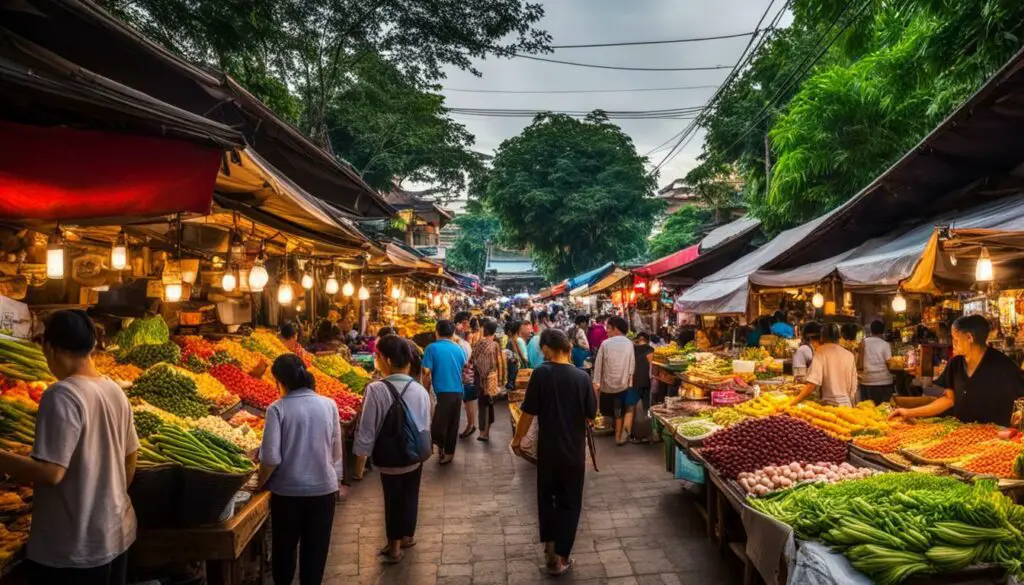 local market in old city Chiang Mai